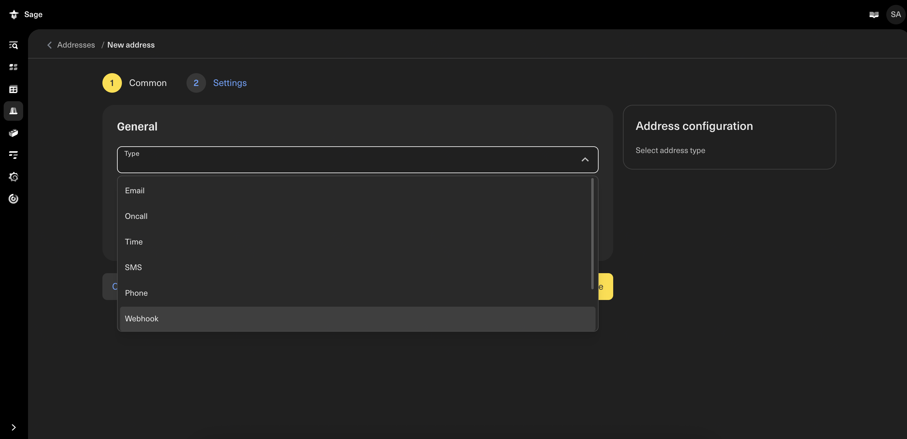 Create webhook